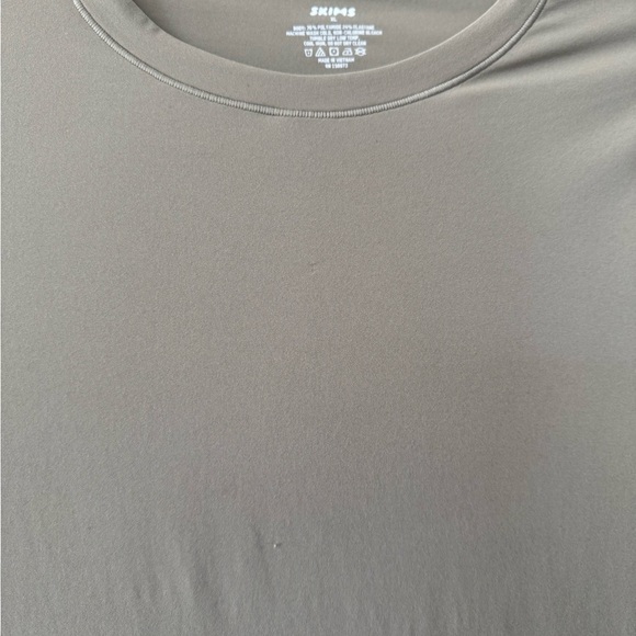 Skims Fits Everybody Long Sleeve Crew Neck Dress - Khaki - Picture 4 of 6